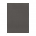 Set de cuadernos A5 papel de piedra color gris oscuro segunda vista frontal