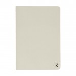 Cuaderno pequeño de papel de piedra color blanco roto tercera vista frontal