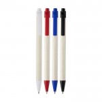 Bolígrafo de materiales reciclados en varios colores y tinta negra color blanco segunda vista varios colores