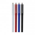 Bolígrafo de plástico reciclado con tinta de gel de color negro color blanco segunda vista varios colores