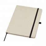 Libreta de algodón orgánico con tapa dura B6 hojas a rayas color natural