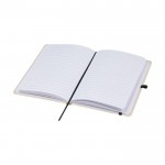Libreta de algodón orgánico con tapa dura B6 hojas a rayas color natural segunda vista