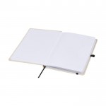 Libreta de algodón orgánico con tapa dura B6 hojas a rayas color natural tercera vista