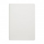 Cuaderno de papel piedra resistente al agua B6 con hojas a rayas color blanco segunda vista frontal