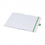 Libreta de papel reciclado con portabolígrafo A5 hojas a rayas color verde segunda vista