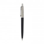 Bolígrafo reciclado elegante con carga de tinta azul Parker Jotter color negro vista lateral
