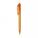 Bolígrafo de plástico procedente del océano tinta negra color naranja vista lateral