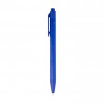 Bolígrafo de papel reciclado con acabado mate y tinta negra color azul vista lateral