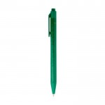 Bolígrafo de papel reciclado con acabado mate y tinta negra color verde vista lateral
