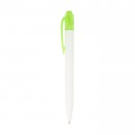 Bolígrafo bicolor de plástico marino reciclado de tinta negra color verde claro vista lateral