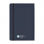Libreta ecológica con bolígrafo incorporado hojas a rayas color azul marino segunda vista trasera