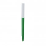Bolígrafo de plástico reciclado de varios colores con tinta azul color verde