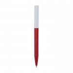 Bolígrafo de plástico reciclado de varios colores con tinta negra color rojo