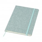 Libreta con tapa dura de algodón reciclado A5 hojas a rayas color verde pastel