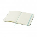 Libreta con tapa dura de algodón reciclado A5 hojas a rayas color verde pastel segunda vista