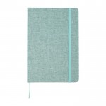 Libreta con tapa dura de algodón reciclado A5 hojas a rayas color verde pastel segunda vista frontal