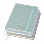 Libreta con tapa dura de algodón reciclado A5 hojas a rayas color gris segunda vista varios colores