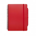 Cuaderno de tapa dura de plástico reciclado A5 hojas a rayas segunda vista frontal