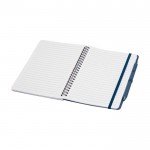 Cuaderno de tapa dura de plástico reciclado A5 hojas a rayas color azul marino segunda vista