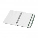 Cuaderno de tapa dura de plástico reciclado A5 hojas a rayas color verde pastel segunda vista