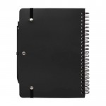 Cuaderno de tapa dura de plástico reciclado A5 hojas a rayas color negro segunda vista trasera