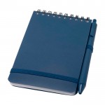 Libreta de tapa oceánica de plástico reciclado A6 hojas a rayas color azul marino