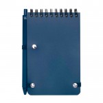 Libreta de tapa oceánica de plástico reciclado A6 hojas a rayas color azul marino segunda vista trasera