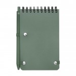 Libreta de tapa oceánica de plástico reciclado A6 hojas a rayas color verde pastel segunda vista trasera
