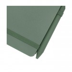 Libreta de tapa oceánica de plástico reciclado A6 hojas a rayas color verde pastel vista detalle 1