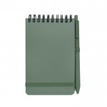 Libreta de tapa oceánica de plástico reciclado A6 hojas a rayas color verde pastel segunda vista frontal