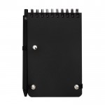 Libreta de tapa oceánica de plástico reciclado A6 hojas a rayas color negro segunda vista trasera