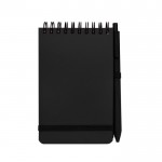 Libreta de tapa oceánica de plástico reciclado A6 hojas a rayas color negro segunda vista frontal