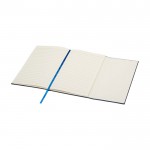Libreta de tapa dura de plástico reciclado A5 hojas a rayas color azul marino tercera vista