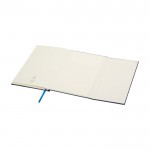 Libreta de tapa dura de plástico reciclado A5 hojas a rayas color azul marino cuarta vista