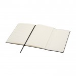 Libreta de tapa dura de plástico reciclado A5 hojas a rayas color negro tercera vista