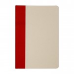 Libreta con tapa dura de plástico de caña de azúcar A5 hojas a rayas color salmón segunda vista frontal