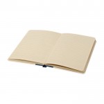 Libreta con tapa dura de plástico de caña de azúcar A5 hojas a rayas color azul cian segunda vista