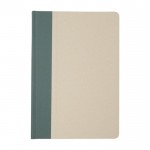 Libreta con tapa dura de plástico de caña de azúcar A5 hojas a rayas color verde pastel segunda vista frontal