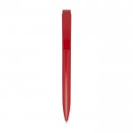 Bolígrafo de plástico reciclado y punta de acero inoxidable tinta negra color rojo