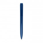 Bolígrafo de plástico reciclado y punta de acero inoxidable tinta negra color azul