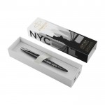 Bolígrafo de metal Parker Jotter SE Global Icons tinta azul color plateado mate