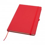 Cuaderno con esquinas redondeadas y tapa suave A5 hojas a rayas color rojo