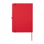 Cuaderno con esquinas redondeadas y tapa suave A5 hojas a rayas color rojo segunda vista trasera