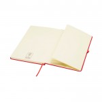 Cuaderno con esquinas redondeadas y tapa suave A5 hojas a rayas color rojo tercera vista