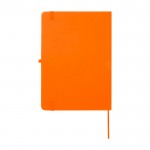 Cuaderno con esquinas redondeadas y tapa suave A5 hojas a rayas color naranja segunda vista trasera