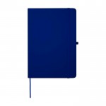 Cuaderno con esquinas redondeadas y tapa suave A5 hojas a rayas color azul marino segunda vista frontal