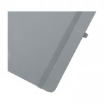 Cuaderno con esquinas redondeadas y tapa suave A5 hojas a rayas color gris vista detalle 1