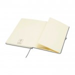Cuaderno con esquinas redondeadas y tapa suave A5 hojas a rayas color gris tercera vista