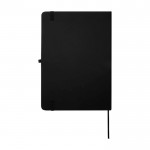 Cuaderno con esquinas redondeadas y tapa suave A5 hojas a rayas color negro segunda vista trasera