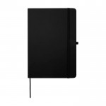 Cuaderno con esquinas redondeadas y tapa suave A5 hojas a rayas color negro segunda vista frontal